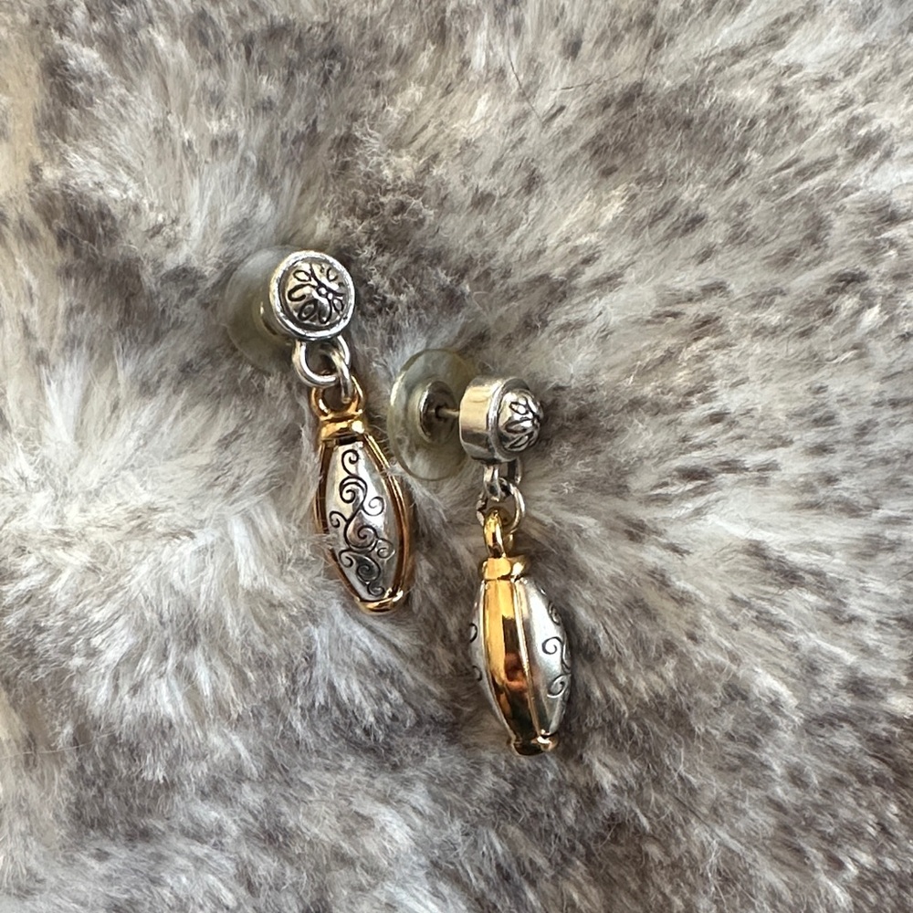 Brighton Silver and Gold Drop Earrings
